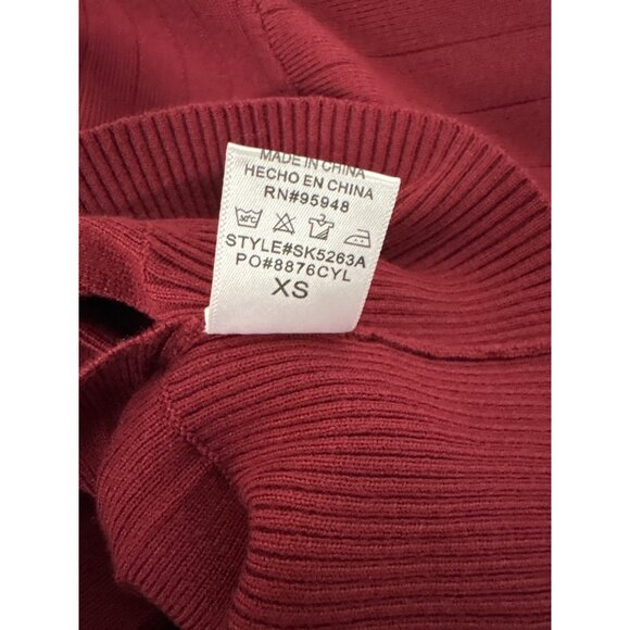 Cozy Co. by Cozy Casual Ribbed Burgundy Sweater Top With V-Neck Long Sleeves XS - Picture 11 of 11